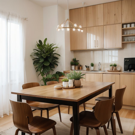 Stylish interior of modern dining roomの素材