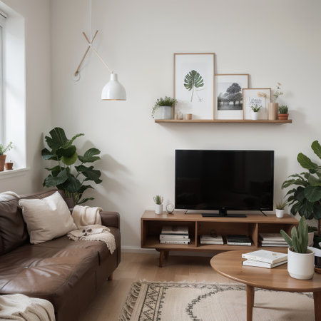 mock up poster frame in modern interior background, close up, living room, Scandinavian style, ,の素材