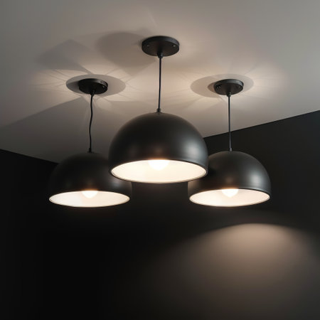 Black ceiling lamp. .の素材