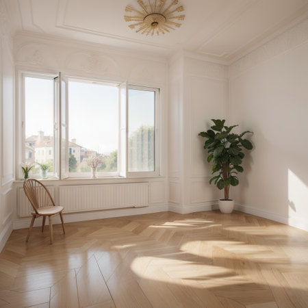 interior with large window.の素材