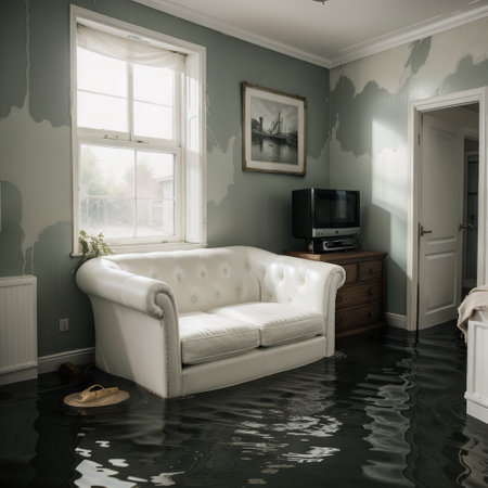 Flooded vintage interior.  conceptの素材