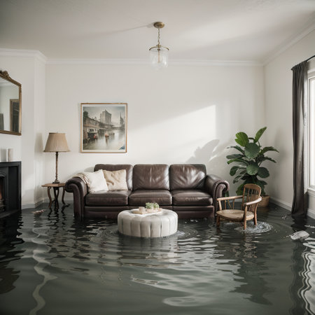 Flooded vintage interior.  conceptの素材