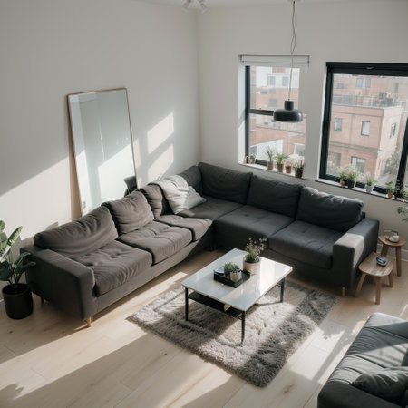 Isometric view living room open inside interior architecture, ing digital art.の素材