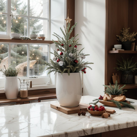 Granite white table kitchen for product placementの素材