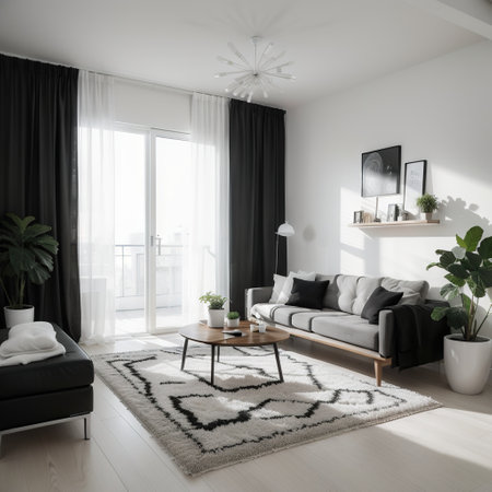 Room graphic. Black and white home interior sketch,  illustration.の素材