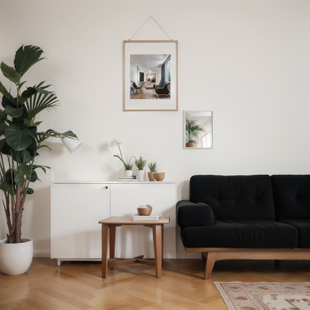 mock up poster frame in modern interior background, living room, Art Deco style, ,の素材