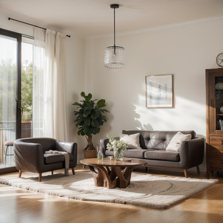 Beautiful home interior with all furnitureの素材