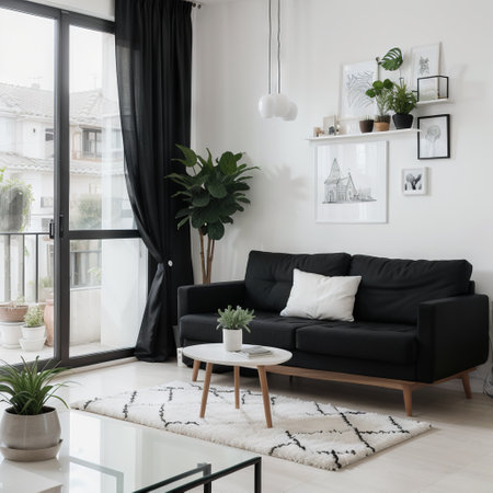 Living room graphic black white home interior sketch illustrationの素材