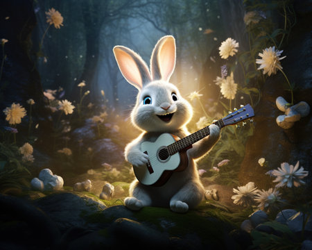 Rabbit Music therapist healing through melodiesの素材