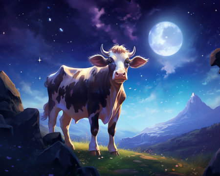 Cow Space archaeologist exploring ancient galaxiesの素材