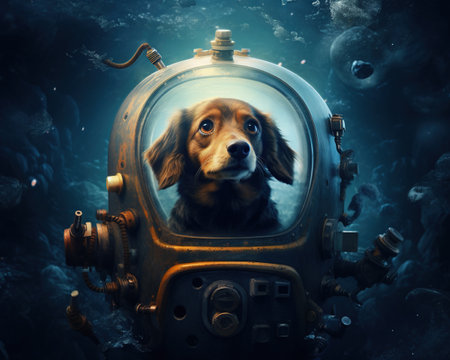 Dog Oceanographer uncovering deep-sea mysteriesの素材