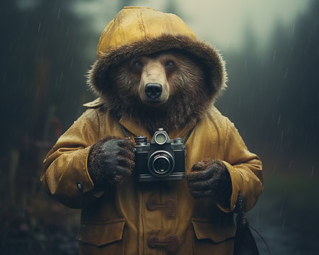 Photographer,capturing,moments,memories,through,lens,camera,snapshot,preservation,life's,most,cherished,experiences,animal,pet,occupation,Bear,dream,animal,background,imagine,ai,generative,beautiful,funny,majestic,fantasyの素材
