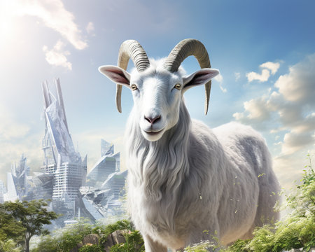 Goat Urban planner shaping cities for the futureの素材