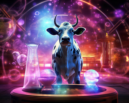 Cow Quantum physicist exploring the mysteriesの素材