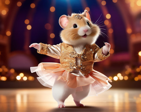 Hamster Dancer performing an elegant balletの素材