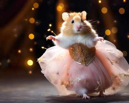 Hamster Dancer performing an elegant balletの素材