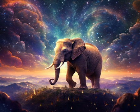 Elephant Celestial translator bridging communication with celestial beingsの素材