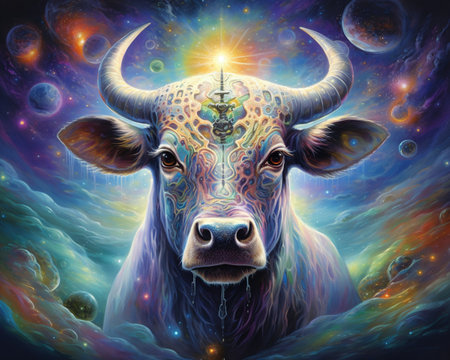 Cow Neuro-alchemist unlocking the secrets of the mindの素材