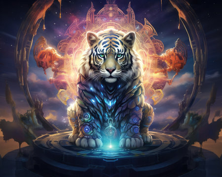 Tiger Galactic historian chronicling the rise and fall of star empiresの素材