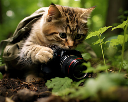 Cat Wildlife documentarian capturing rare speciesの素材