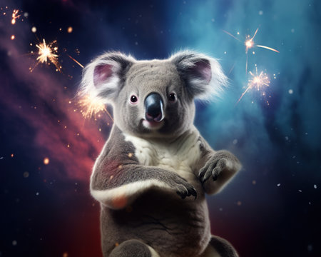 Koala Cosmic illusionist conjuring celestial spectaclesの素材