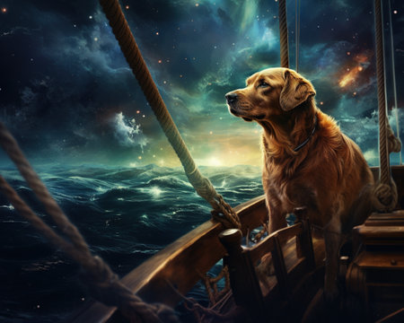 Dog Dream navigator exploring the subconscious seaの素材