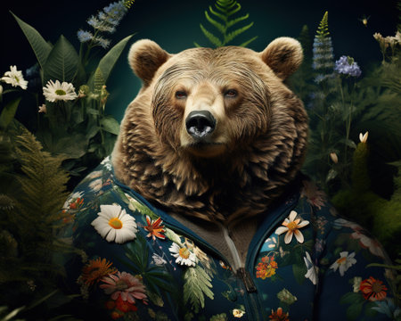 Bear Environmental activist championing conservationの素材