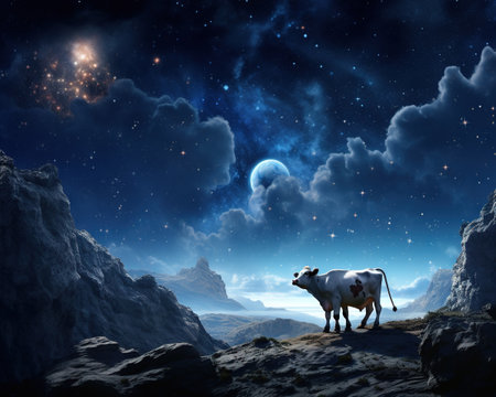 Cow Celestial geologist exploring asteroids and cometsの素材