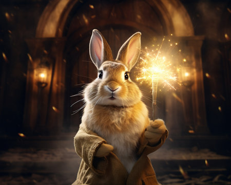 Rabbit Public relations specialist managing imageの素材