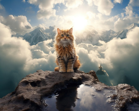 Cat Adventure photographer capturing extremesの素材