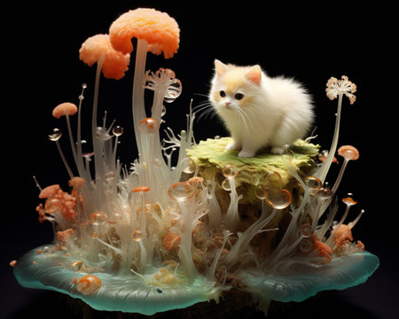 Cat Microbial sculptor crafting living microcosmsの素材