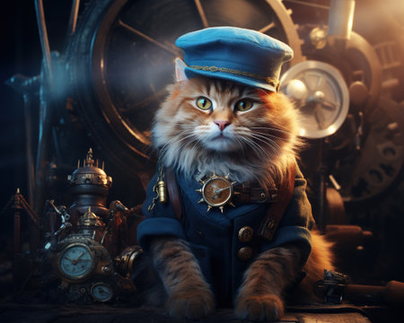 Cat Industrial engineer optimizing productionの素材