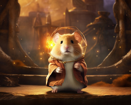 Hamster Subatomic philosopher pondering the nature of particlesの素材