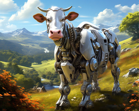 Cow Robotics engineer designing intelligent machinesの素材