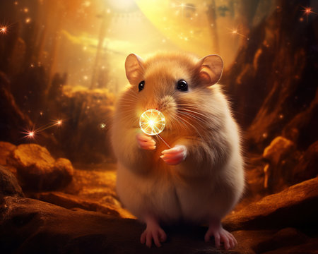 Hamster Quantum linguist deciphering cosmic languagesの素材