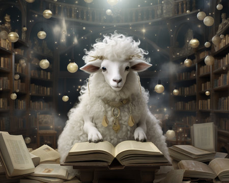 Sheep Librarian curating digital informationの素材