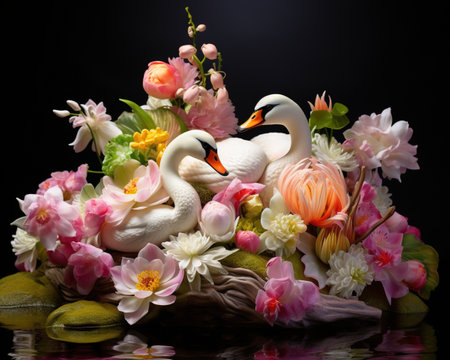 Duck Floral designer creating stunning arrangementsの素材
