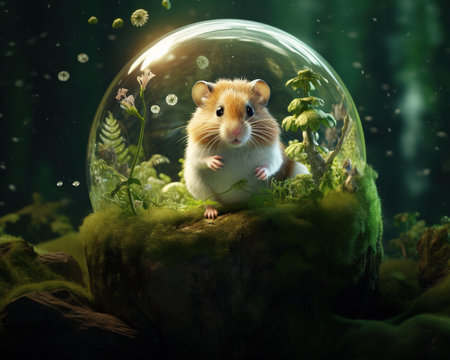 Hamster Environmental activist championing conservationの素材
