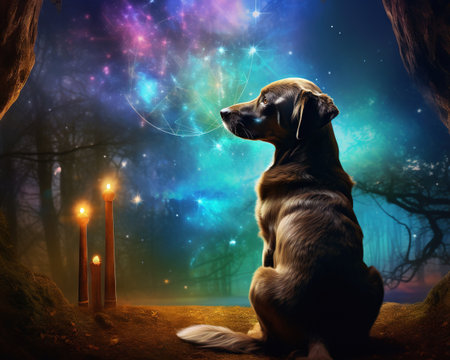 Dog Quantum archaeologist uncovering parallel historiesの素材