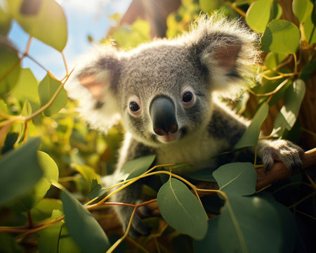 Koala Urban farmer cultivating sustainable cropsの素材