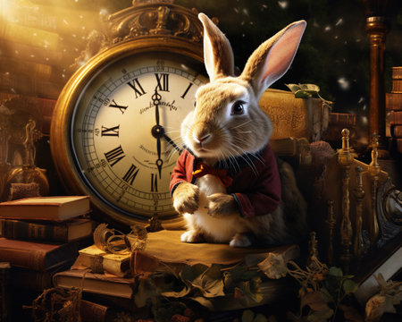 Rabbit Time-traveling historian chronicling pivotal moments in historyの素材