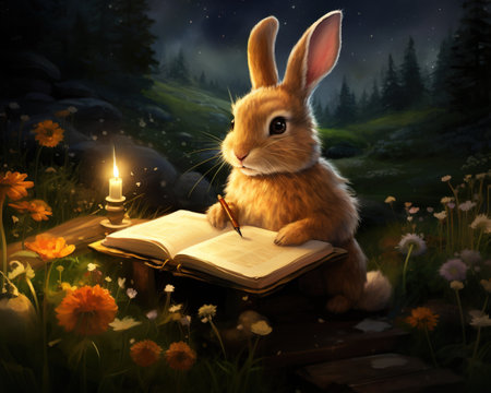 Rabbit Writer crafting captivating novels and storiesの素材