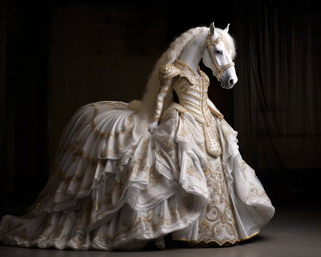 Horse Fashion designer debuting a couture collectionの素材