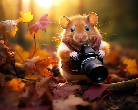 Hamster Wildlife photographer capturing rare momentsの素材