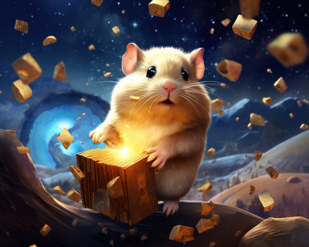 Hamster Celestial geologist exploring asteroids and cometsの素材