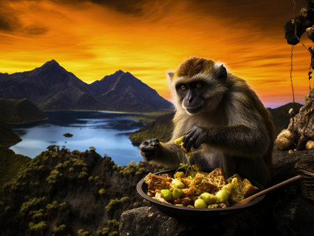 Monkey on volcanoの素材