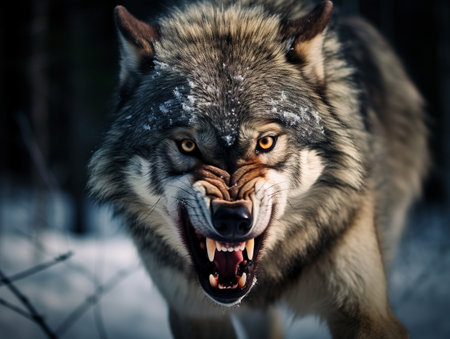 Snarling Gray Wolfの素材