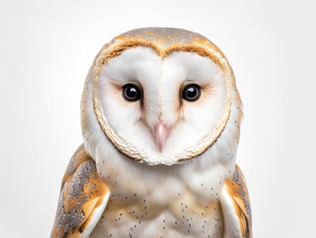 Common barn owl ( Tyto albahead ) isolatedの素材