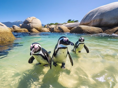 Penguins at Boulders Beach. South Africa.の素材