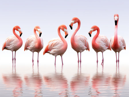 6 beautiful Flamingosの素材